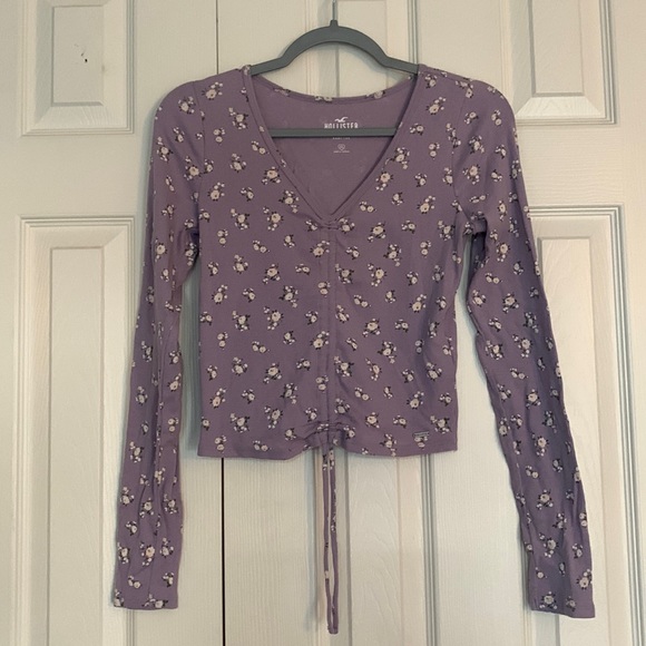 Light purple long sleeve crop top - Picture 1 of 3